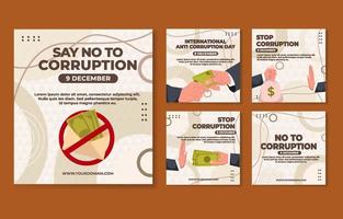 Social Media Post Anti Corruption Template Design vector