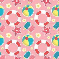 colorful summer object seamless pattern design vector