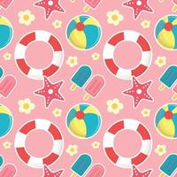 colorful summer object seamless pattern design vector