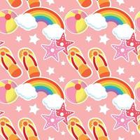 summer object seamless pattern design art vector
