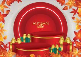 product display shelves autumn season art vector