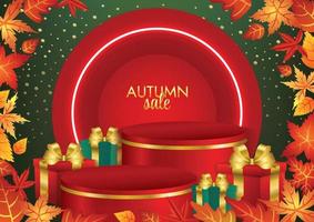 autumn season art vector product display shelves