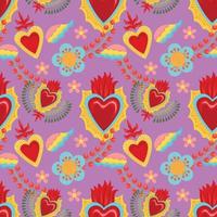 sacred heart seamless colourful vector art design
