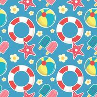 summer object seamless pattern vector