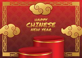 chinese new year product poduim vector