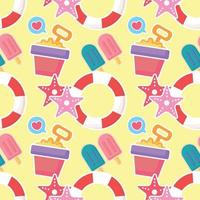 summer object colorful seamless pattern design vector