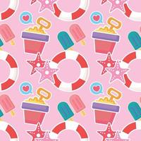 summer object seamless pattern design vector