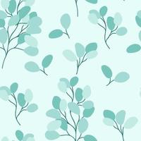 Eucalyptus twigs and leaves seamless pattern vector