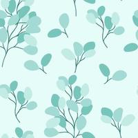 Eucalyptus twigs and leaves seamless pattern vector