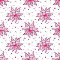 Crimson flowers seamless pattern vector illustration
