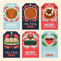 Set of Christmas Food Labels vector
