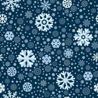Snowflake Seamless Pattern. Flat Style. Christmas snowy ornament. Winter Traditional decoration for background, gifts wrapping paper, textile, greeting card design and decoration vector
