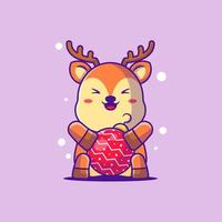 Illustration of a Cute Deer with Christmas baubles. Merry christmas vector