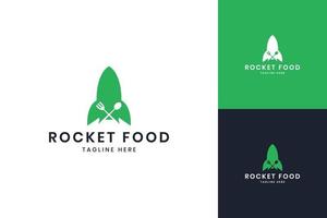 rocket food negative space logo design vector