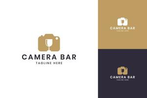 camera bar negative space logo design vector