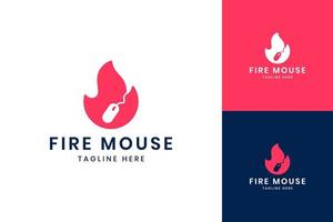 fire click negative space logo design vector