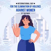 Activist Says No To Woman Violence Concept vector