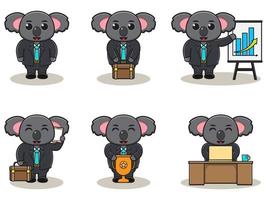 Ilustración vectorial de lindo empresario koala vector