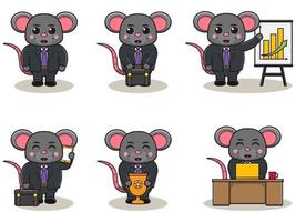 Vector illustration of Cute Mouse Businessman