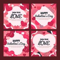 Set of Valentine's Day Greeting Cards vector