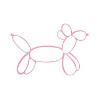 Cartoon balloon dog. Doodle vector illustration. Hand drawn isolated on white background