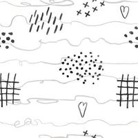 Vector modern seamless background with gray hand drawn abstract lines, doodles. Use it for wallpaper, textile print, pattern fills, web, surface texture, wrapping paper, design of presentation