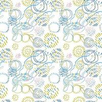 Vector modern seamless background with colorful hand drawn abstract round elements, doodles. Use it for wallpaper, textile print, pattern fills, web, texture, wrapping paper, design presentation