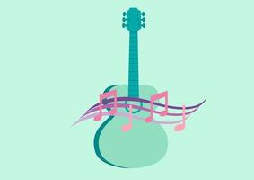 guitar background with bright colors vector