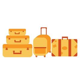 a collection of suitcase illustrations with a holiday theme vector