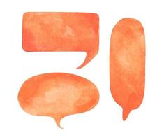 Set of speech bubbles. Watercolor illustration. vector