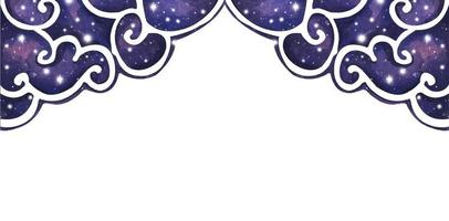 Watercolor night sky background with stars. vector