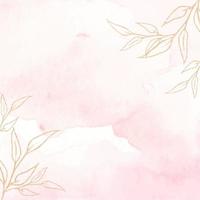 Watercolor background texture soft pink and gold. vector