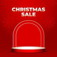 Christmas sale with podium vector