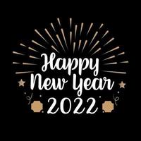 Happy new year 2022 typography vector