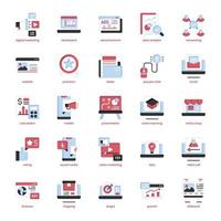 Online Marketing icon pack for your website design, logo, app, UI. Online Marketing icon flat design. Vector graphics illustration and editable stroke.