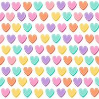 Sweet and colorful seamless pattern. Cute heart shape isolated on white background. Graphic design for valentines, wallpaper, fabric and wrapping. vector