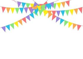 Party decorating concept with pastel pennants hanging above. Vector illustration with copy space for your text. Greeting or Party invitation with carnival flag garlands.