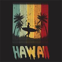 Hawaii  Vintage  T-shirt Design vector