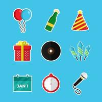 New Year Festivity Icon Set vector