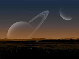 Beautiful night view with planets photo