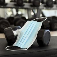 medical mask weights gym. High quality beautiful photo concept