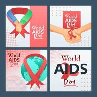 World AIDS Day Social Media Posts vector