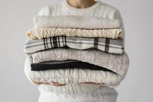 knitted blankets close up. High quality beautiful photo concept