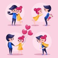 Valentines Couple Character Collections vector