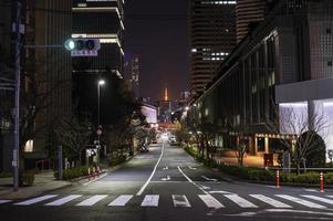 paisaje urbano nocturno de japón foto