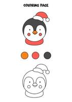 Color cute cartoon penguin. Worksheet for kids. vector