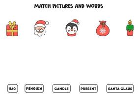 Matching game. Match pictures with Christmas pictures. vector