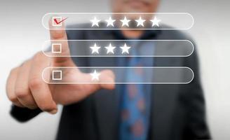 5 star feedback rating concept for customer satisfaction photo