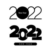 2022 new year logo text design set. 2022 number design template. Calendar simple icon. Modern abstract banner. Vector graphic illustartiom isolated on white background