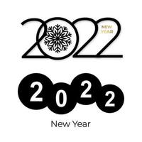 2022 new year logo text design set. 2022 number design template. Calendar simple icon. Modern abstract banner. Vector graphic illustartiom isolated on white background